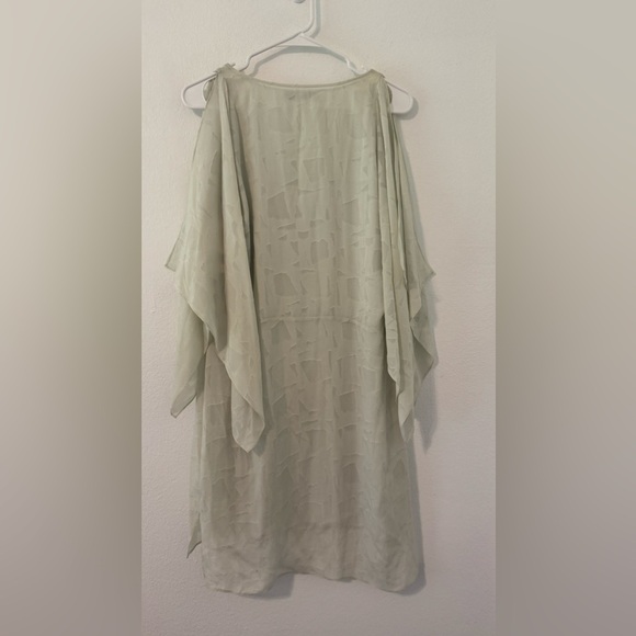 Robert Rodriguez Silk Flutter Sleeve Dress Burnout Floral Mint Romantic NWT 10 - Picture 2 of 13